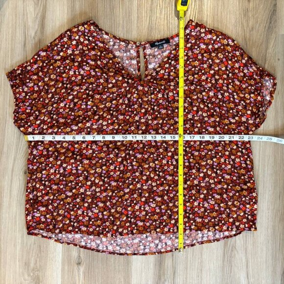 Madewell Floral V-Neck Keyhole Top Women's Medium - Picture 6 of 7